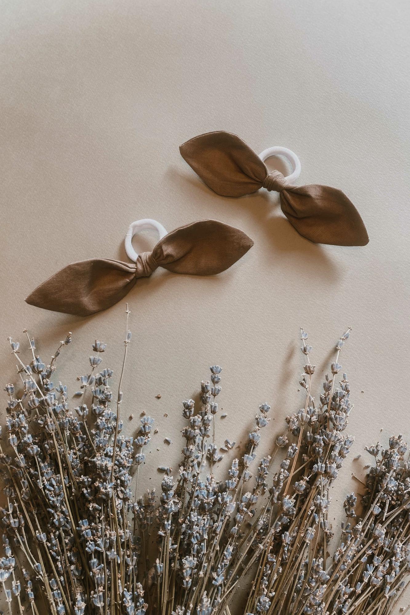 Резинка-бантик из хлопка "мокка"