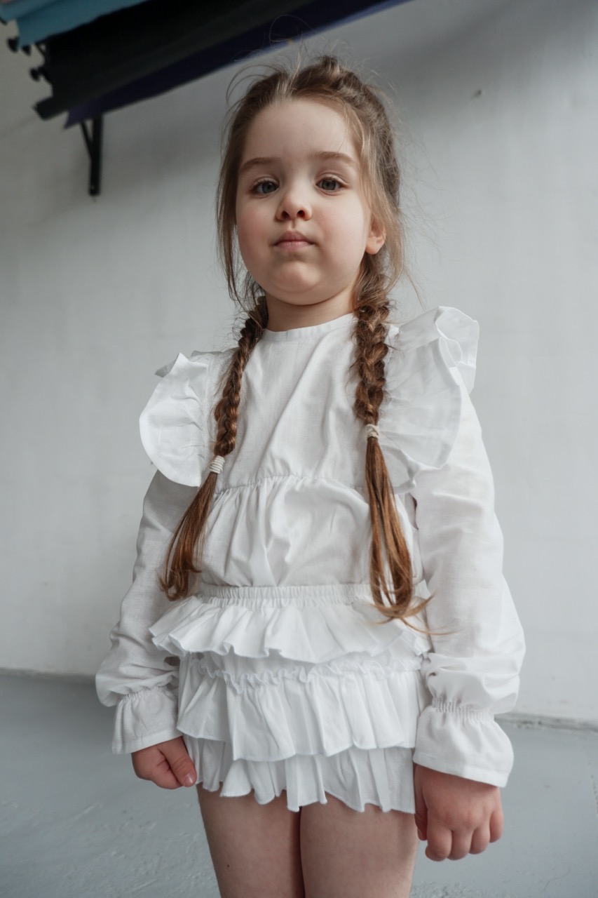 PANTIES SKIRT "LUCY" WHITE COTTON с оборками