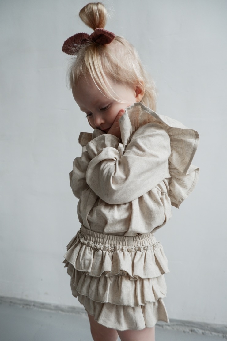 PANTIES SKIRT "LUCY" NATURE LINEN с оборками