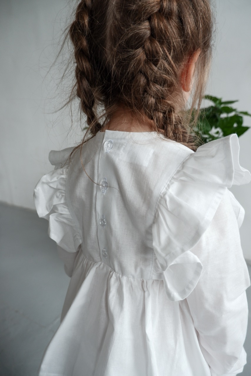 TUNIC "LUCY" WHITE COTTON с оборками