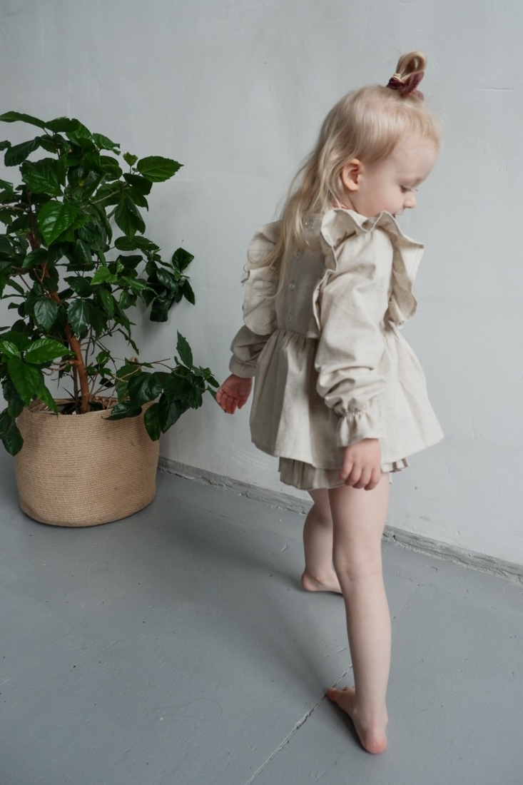 TUNIC "LUCY" NATURE LINEN с оборками