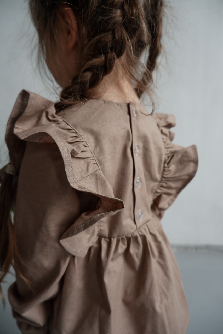 TUNIC "LUCY" MOKKA COTTON с оборками