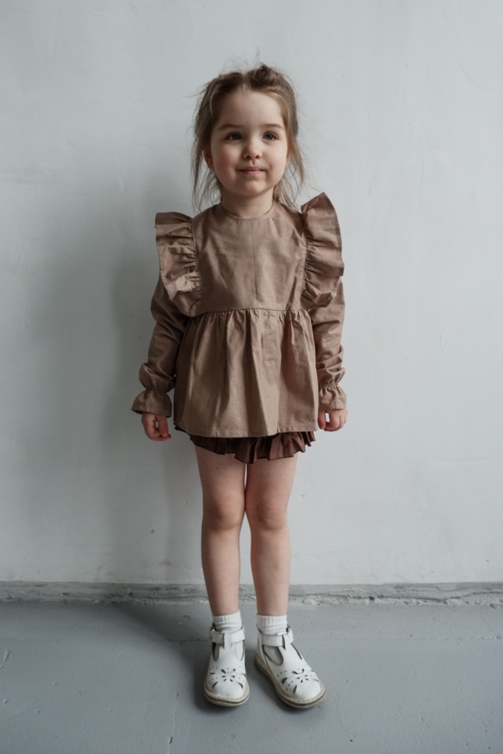 TUNIC "LUCY" MOKKA COTTON с оборками