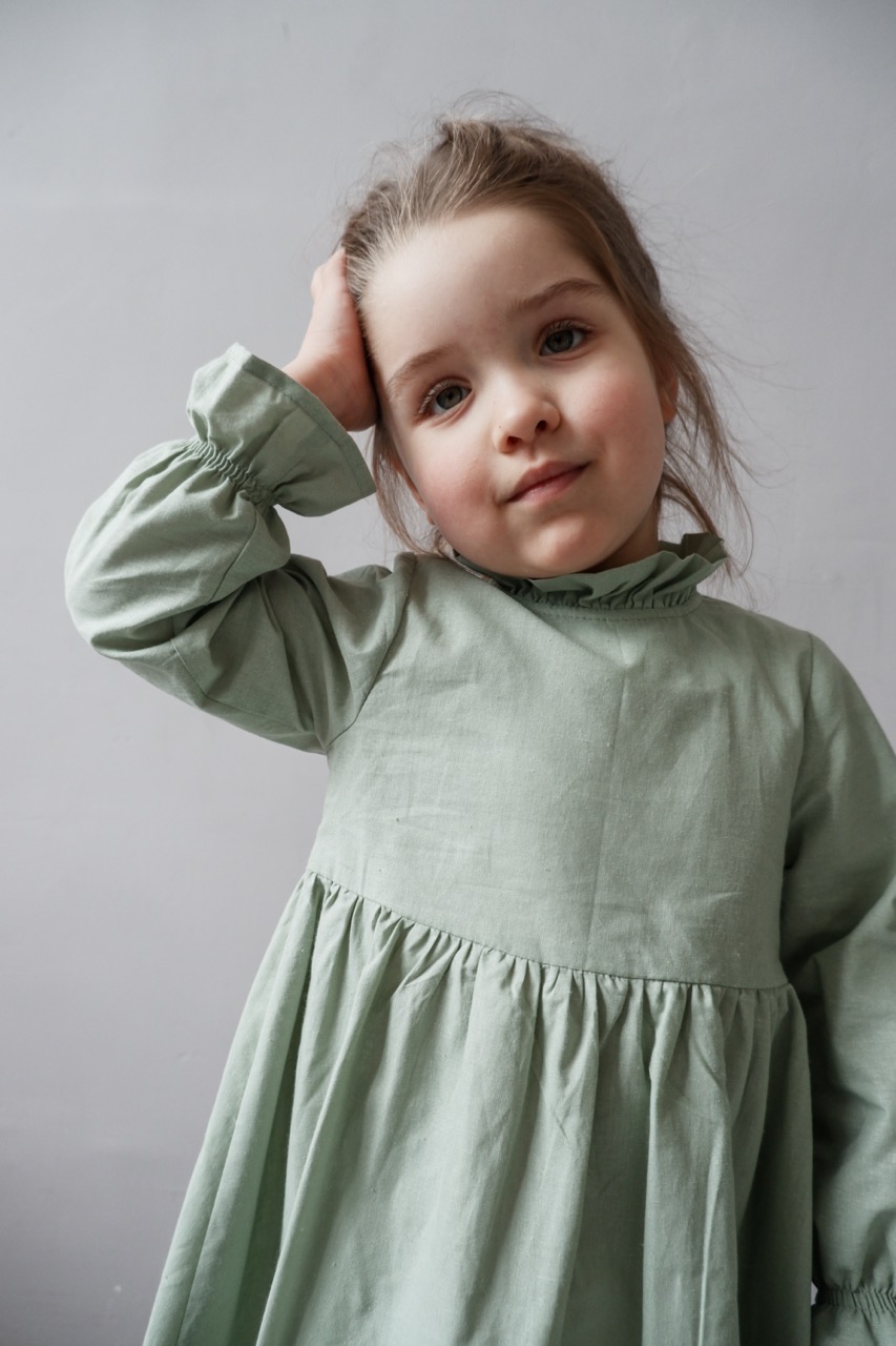 MONIKA DRESS EUCALYPTUS COTTON