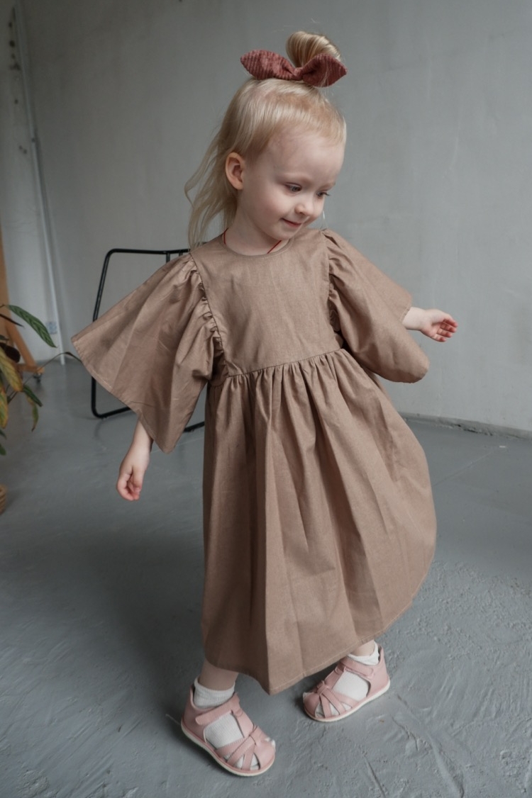 FLY DRESS MOKKA COTTON