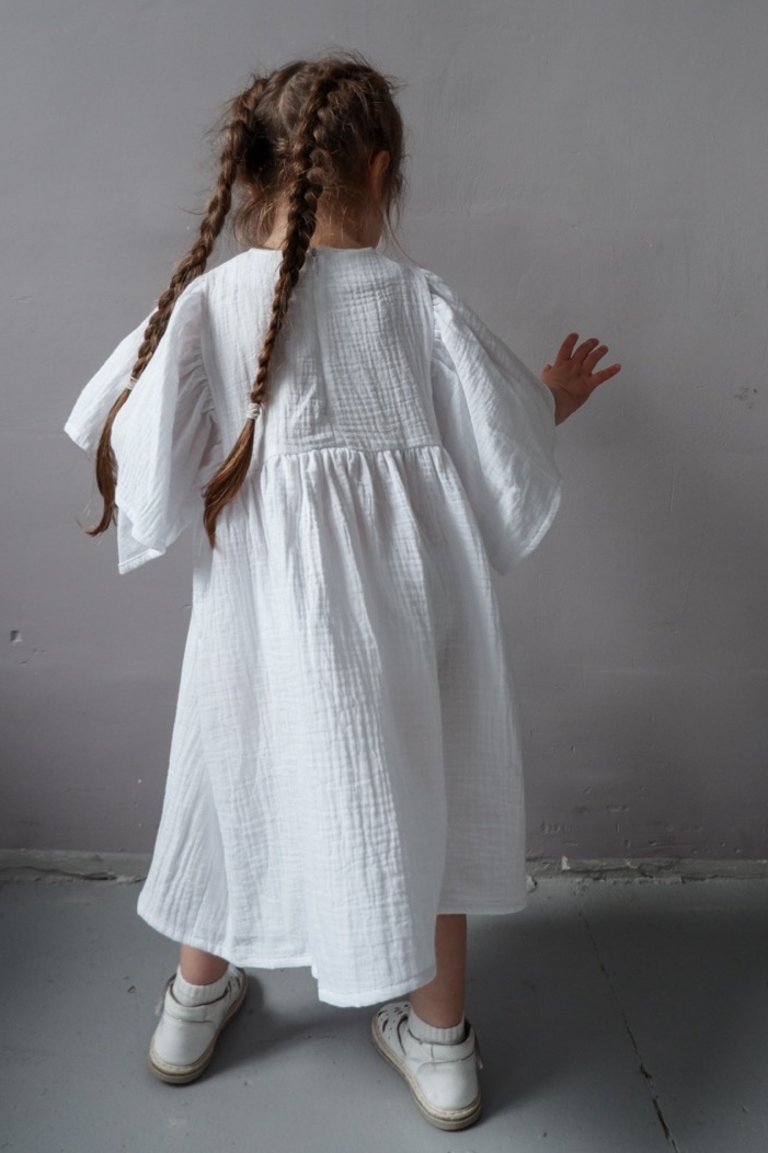 FLY DRESS WHITE MUSLIN
