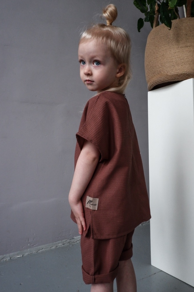 SET WAFFLE ALMOND (футболка и шорты) унисекс