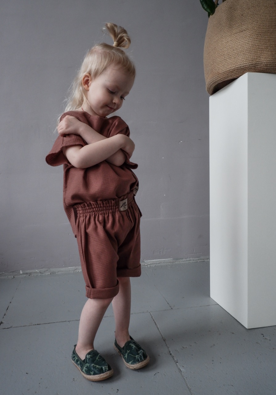 SET WAFFLE ALMOND (футболка и шорты) унисекс