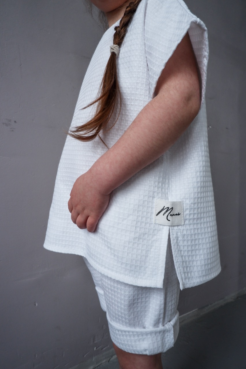 SET WAFFLE WHITE (футболка и шорты) унисекс