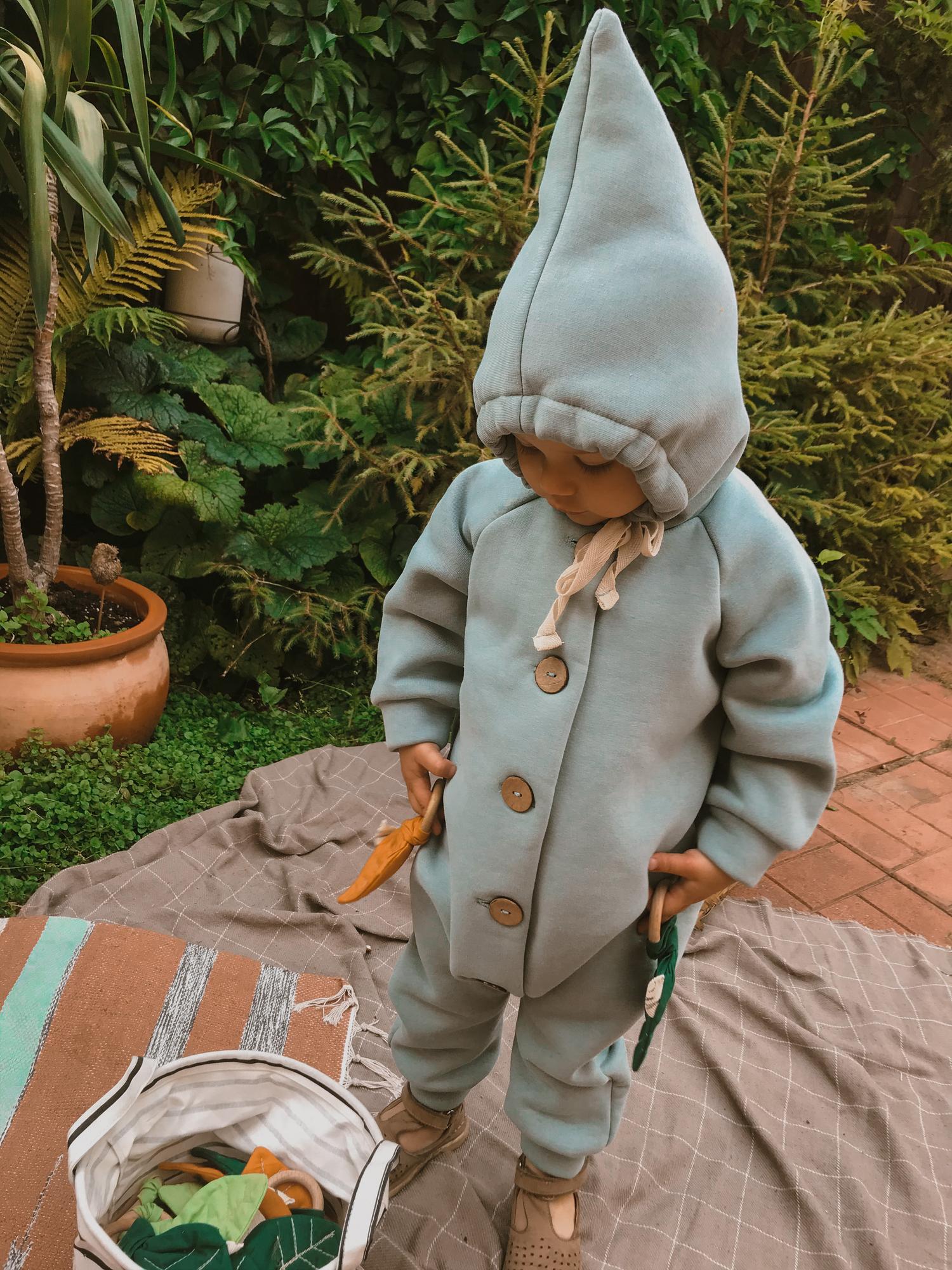 Комбинезон из футера с начесом мята