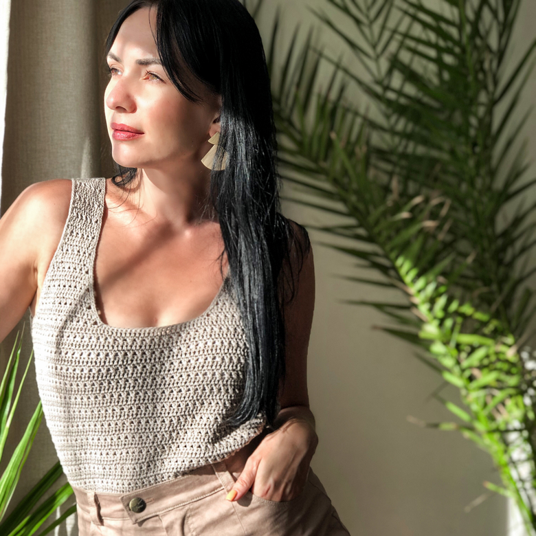 топ крючком, описание топа, женский топ