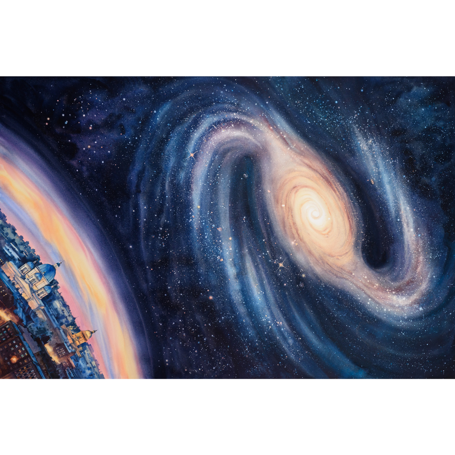 "Далеко близко - 1" / Акварель 150х100 см на планшете