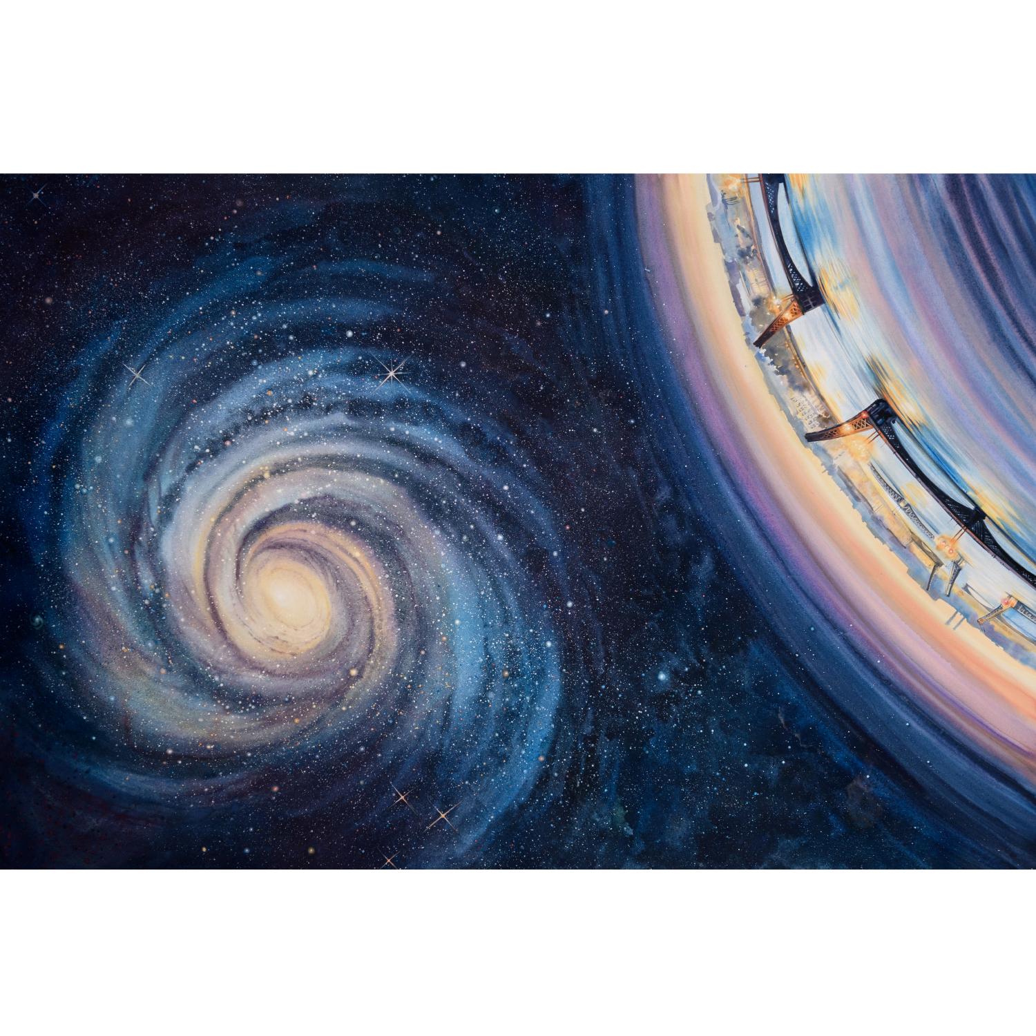 "Далеко близко -2" / Акварель 150х100 см на планшете