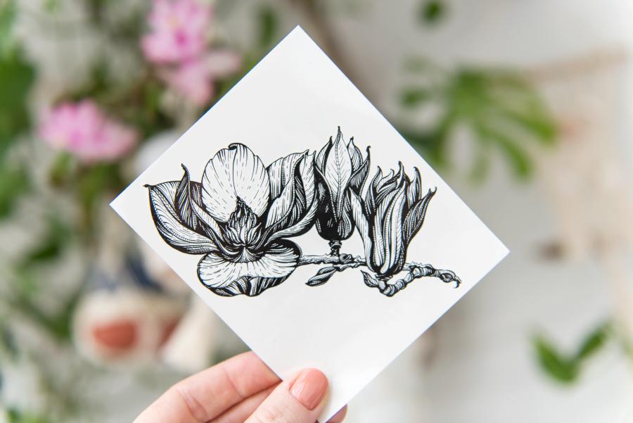 Временная татуировка «Магнолия»