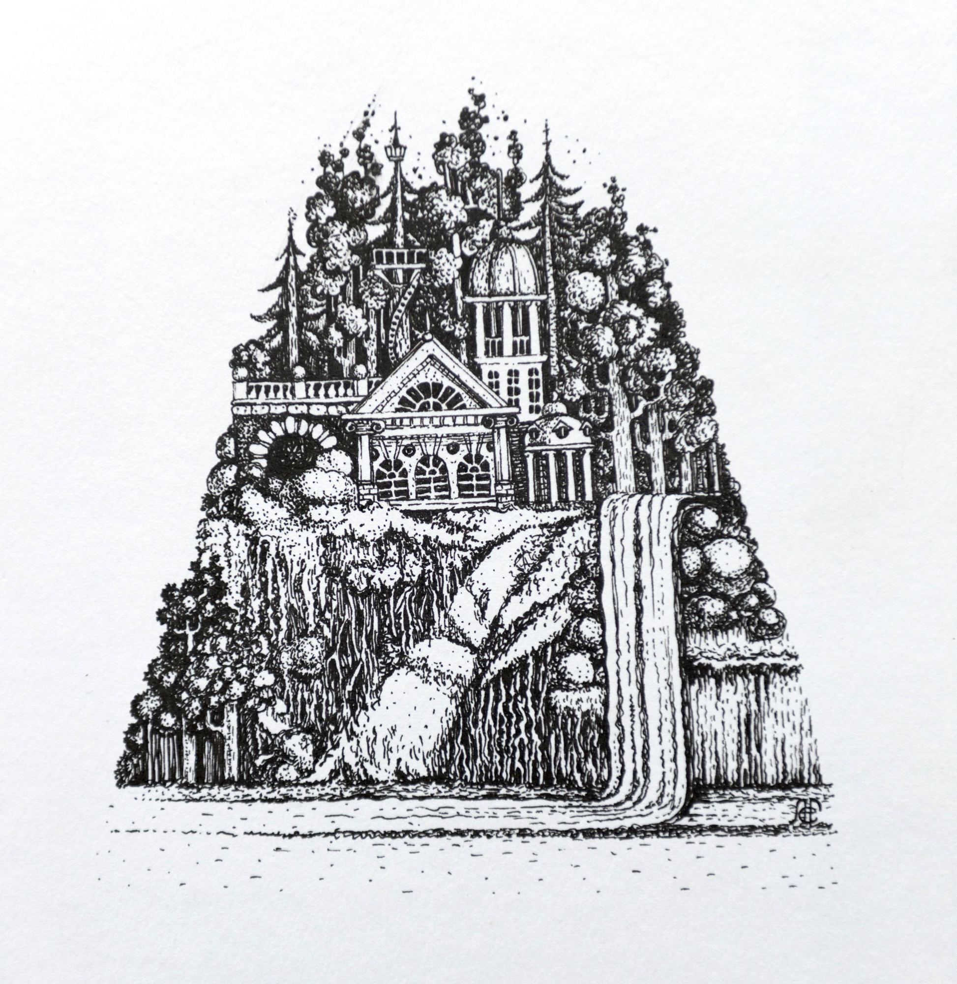 "На далеком берегу" / графический лист 18х24 см