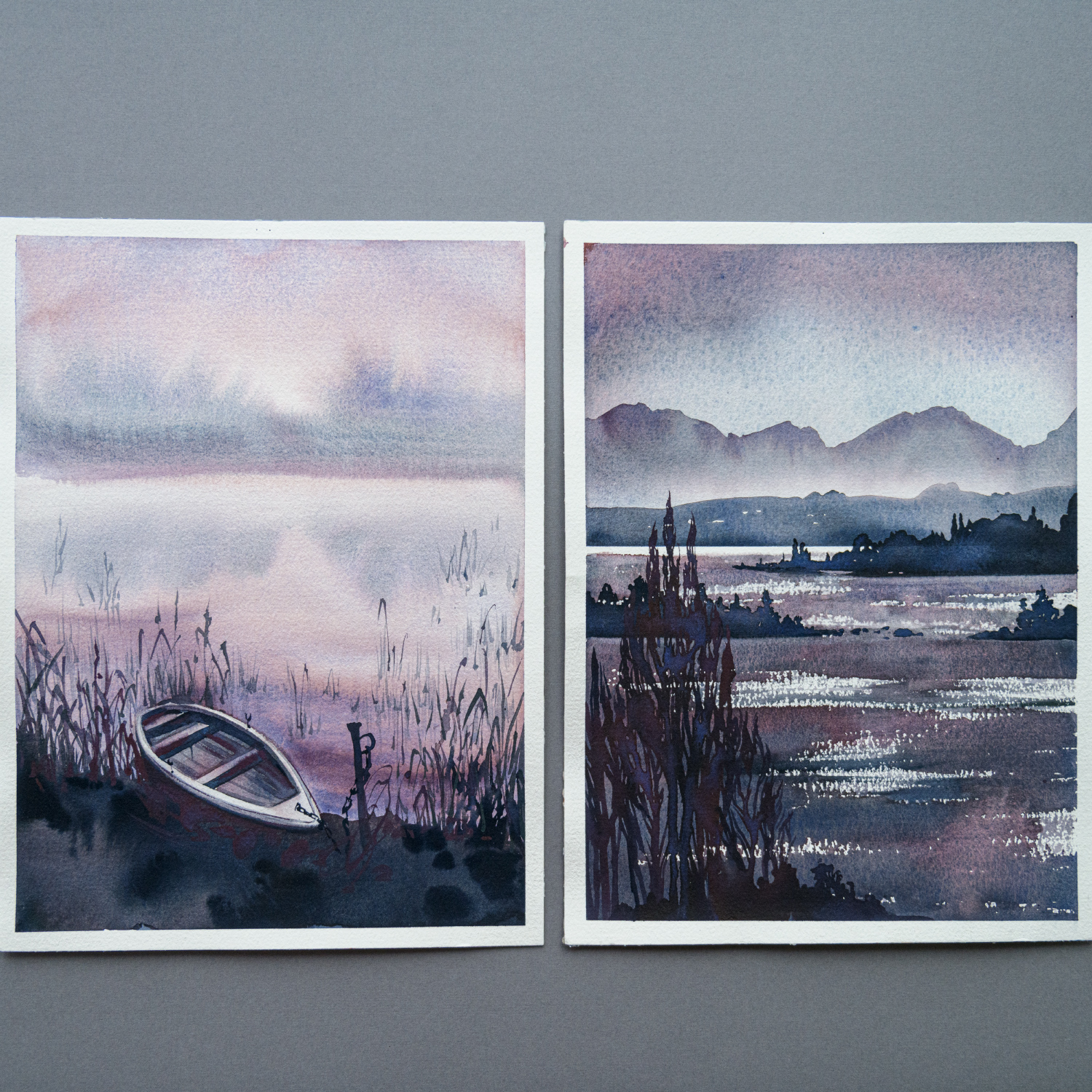 "У воды" / Две акварели 21х29 см