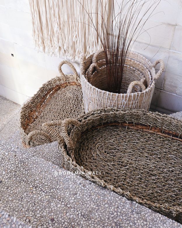 Корзина плетеная низкая