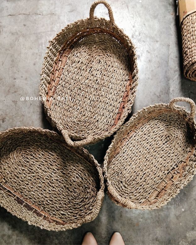 Корзина плетеная низкая