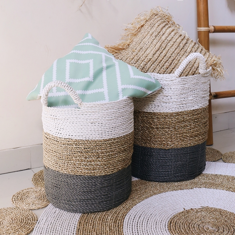 Корзина плетеная трехполосная