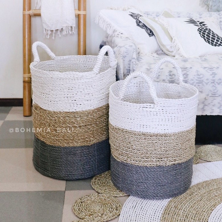 Корзина плетеная трехполосная