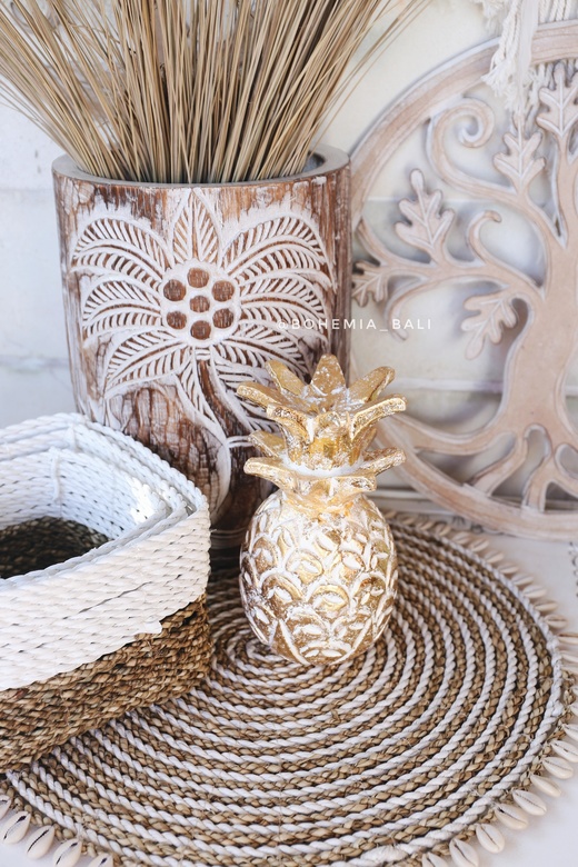 Ваза деревянная Ананас темная