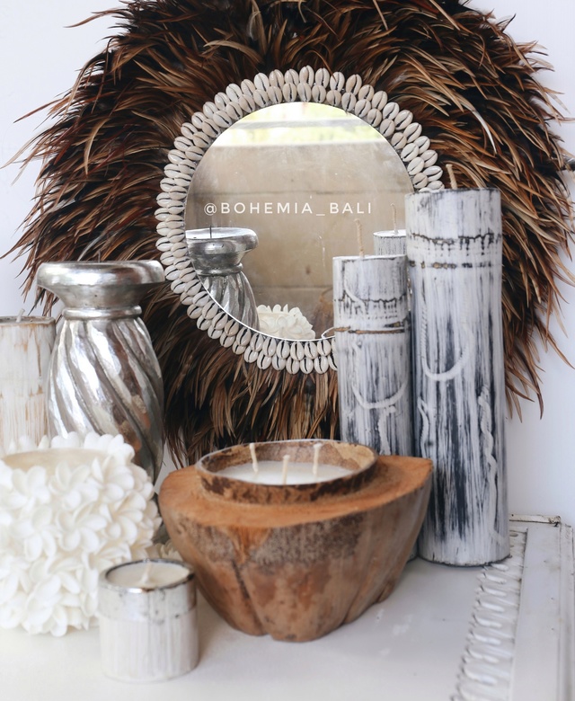 Подсвечник из бамбука черный