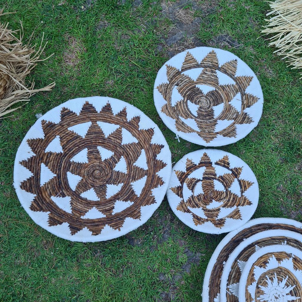 Панно звезда белая тройная Банановый лист (Д30,40,50)