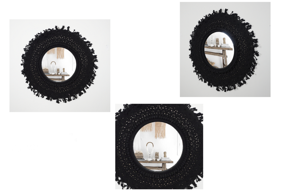 Зеркало 23 Макраме черное