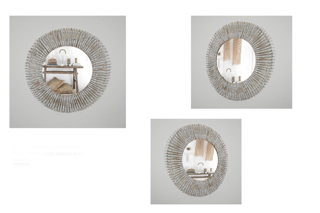 Зеркало 28 Бамбук белый