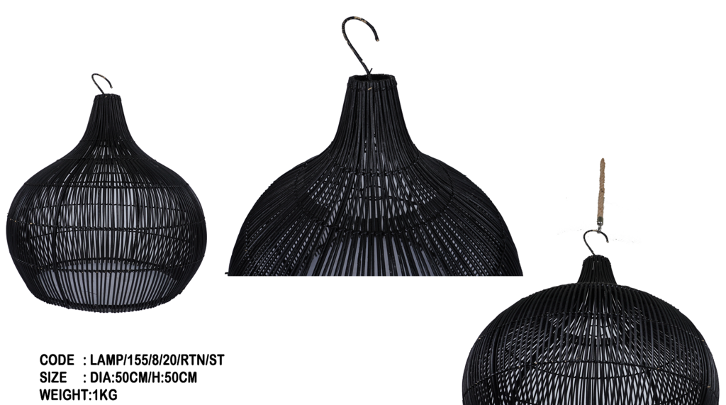 Абажур 6 Ротанг Черный