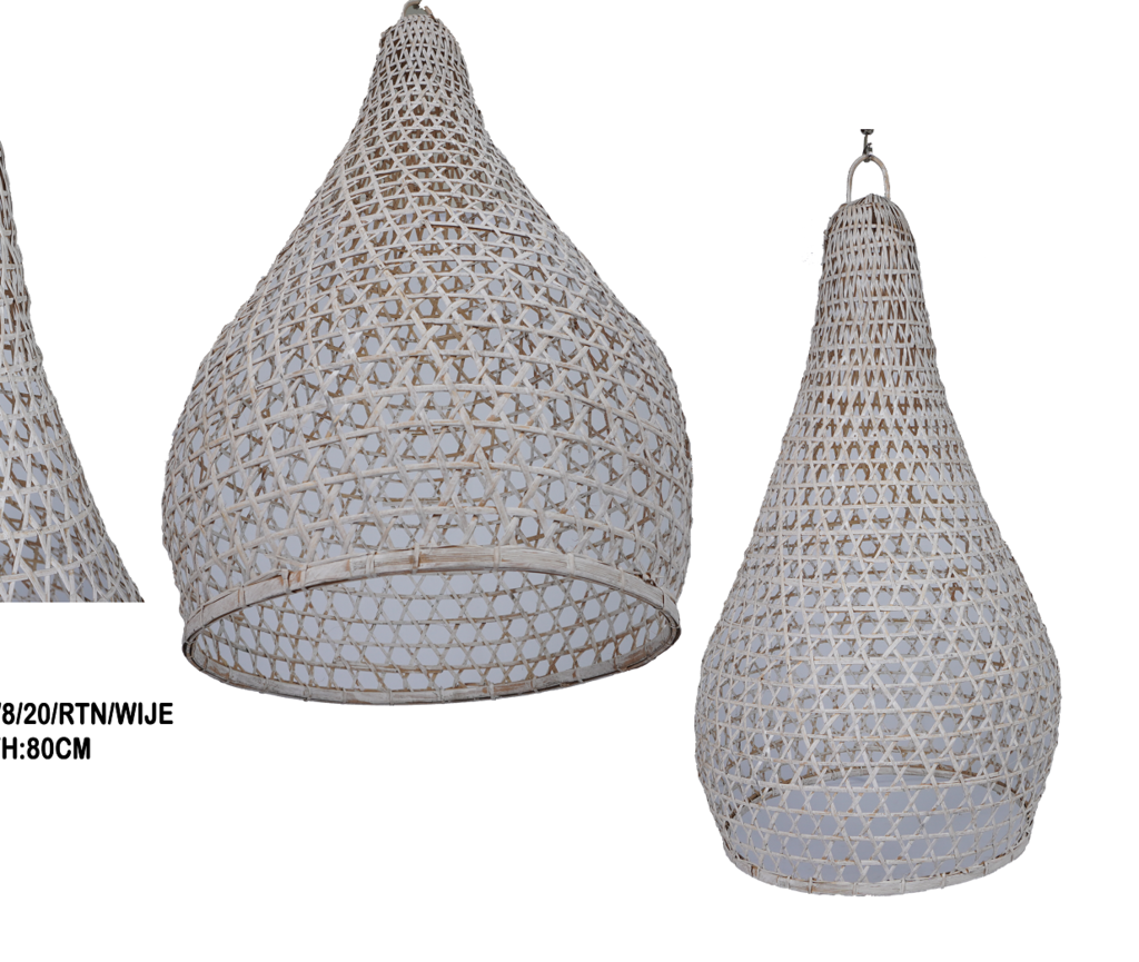 Абажур 12 ротанг белый