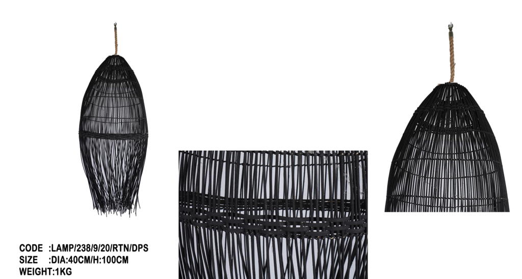 Абажур 21 Ротанг черный