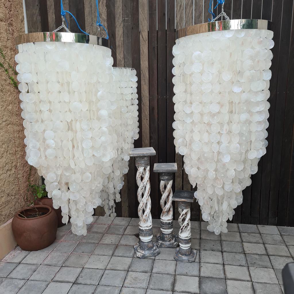 Люстра 2 поющие ракушки 60х140 хром ободок