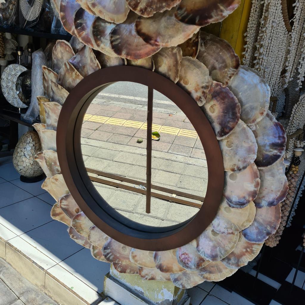 Зеркало 100 Ракушки большие бардовые Д80