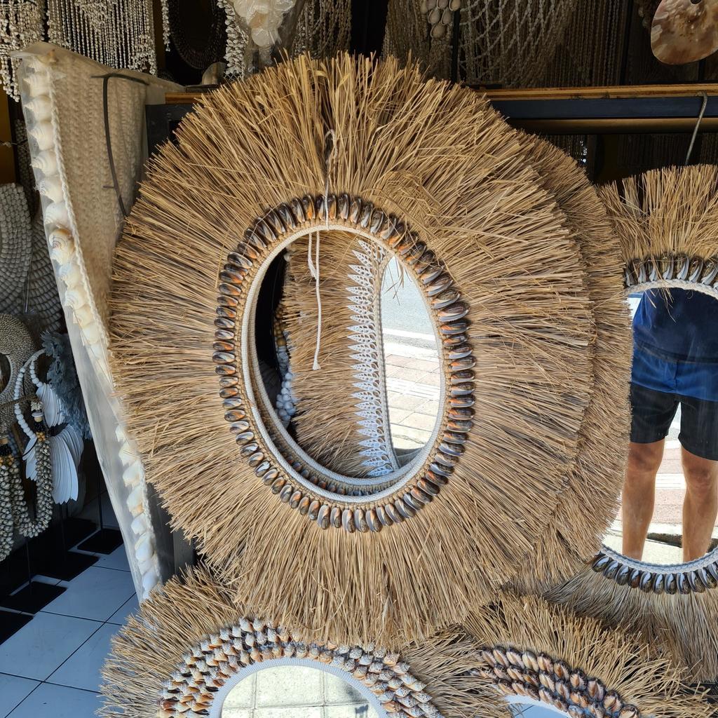 Зеркало 106 Ракушки + Листья ананаса 70х80