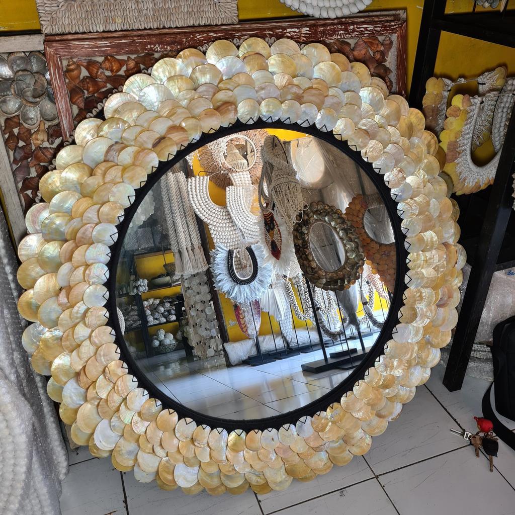 Зеркало 107 Большое Ракушки золотые Д105