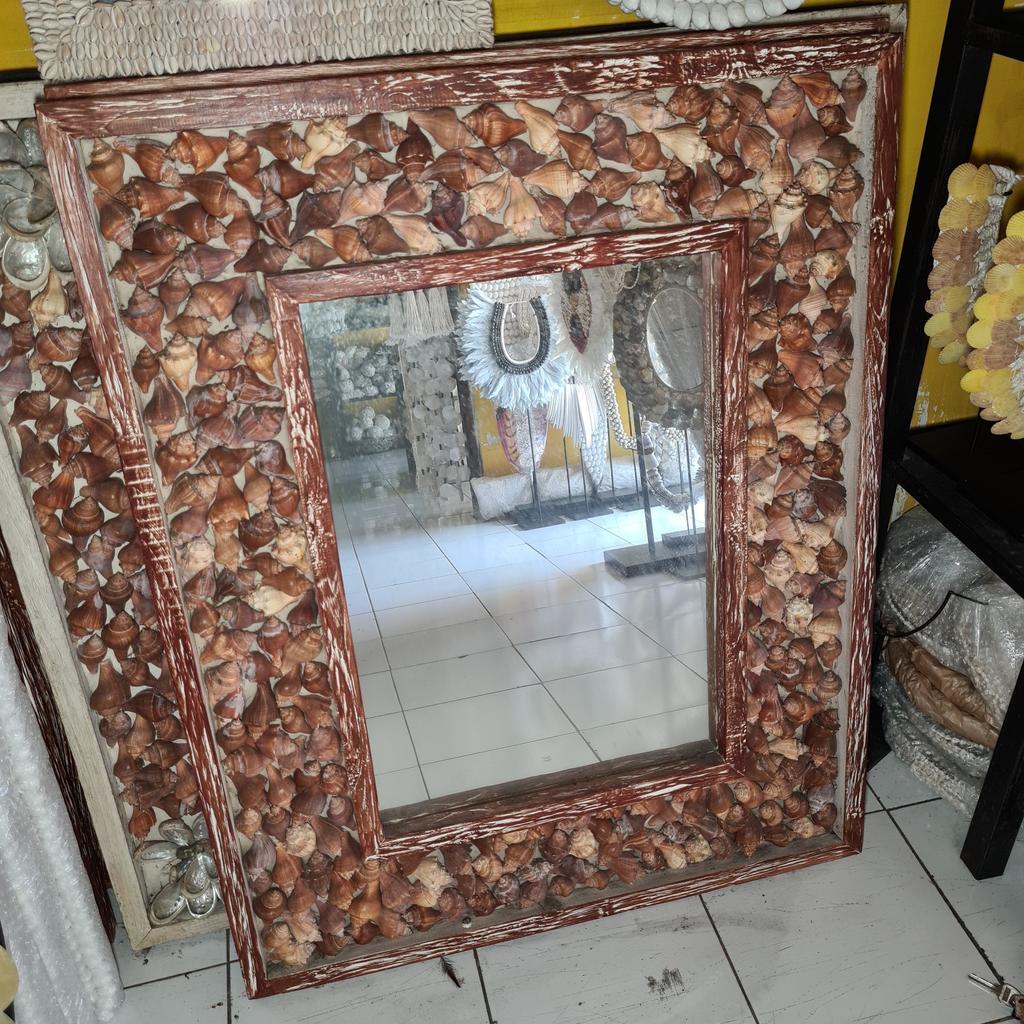 Зеркало 109 Тик + ракушки 100х80
