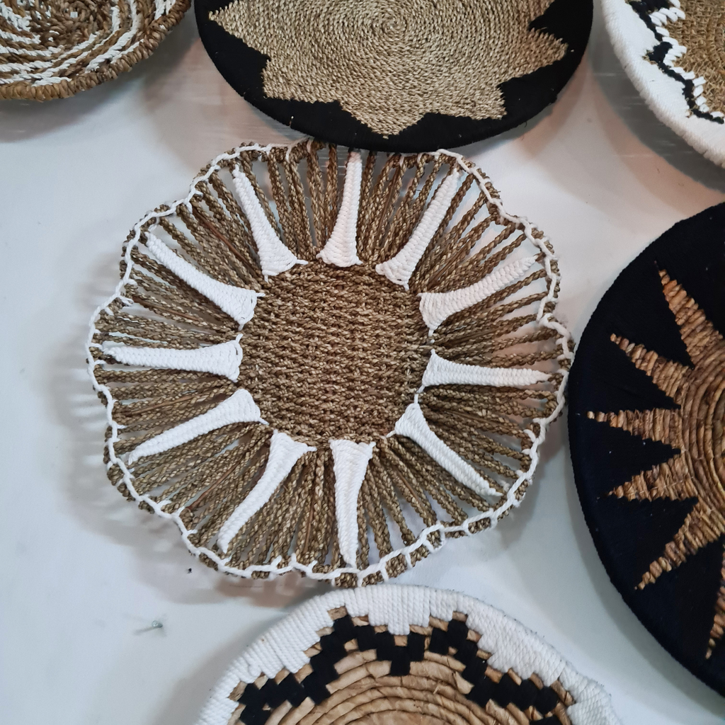 Панно на стену тарелка 10 (морская трава + Макраме)