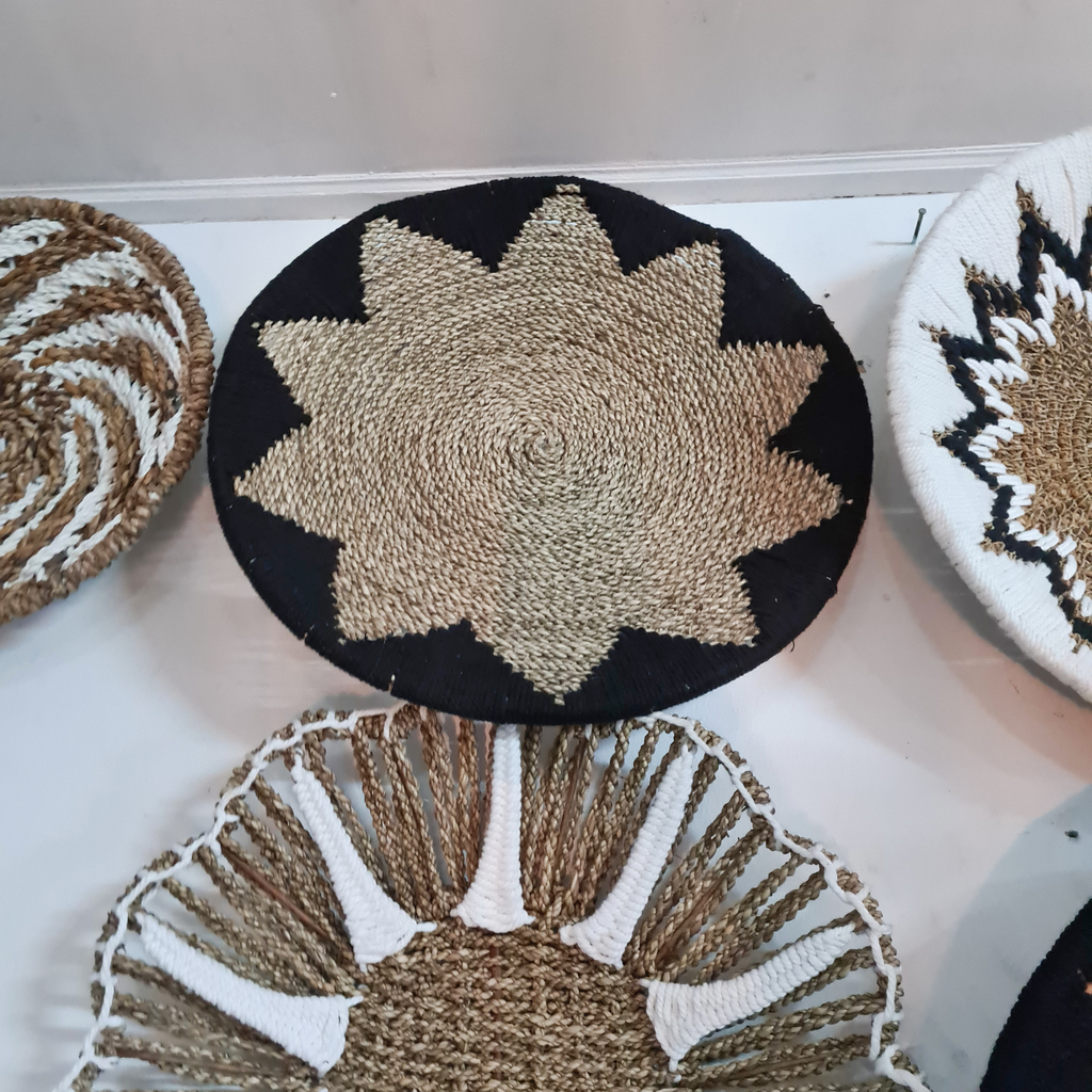 Панно на стену тарелка 11 (морская трава + Макраме)