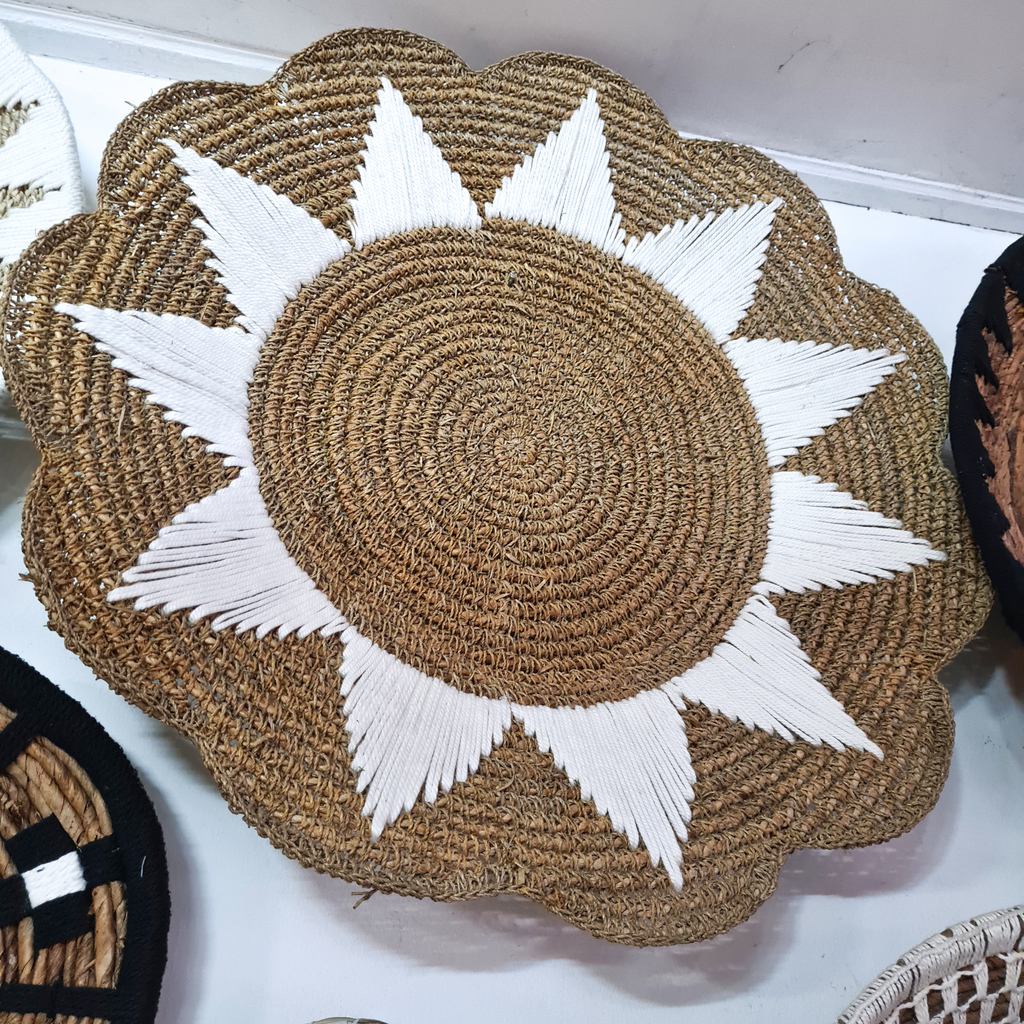 Панно на стену тарелка 30 (Морская трава + Эгель + Макраме)