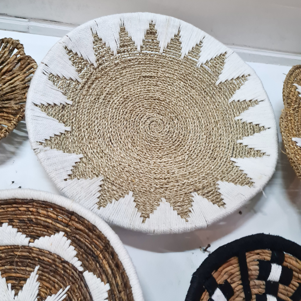 Панно на стену тарелка 31 (Морская трава + Макраме)