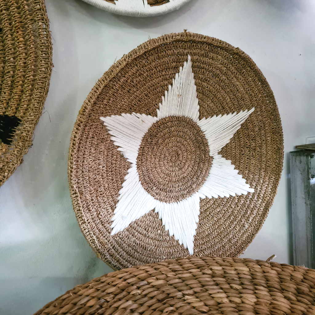 Панно на стену тарелка 35 (Морская трава + Эгель + Макраме)