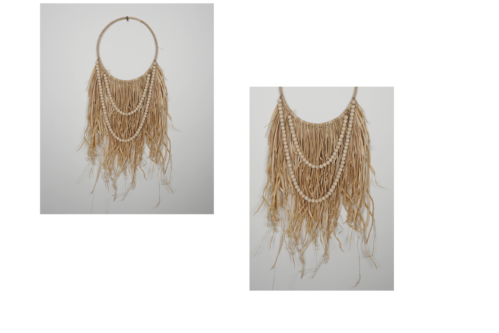 Панно на стену 5 Пальмовый лист с бусами 40х80