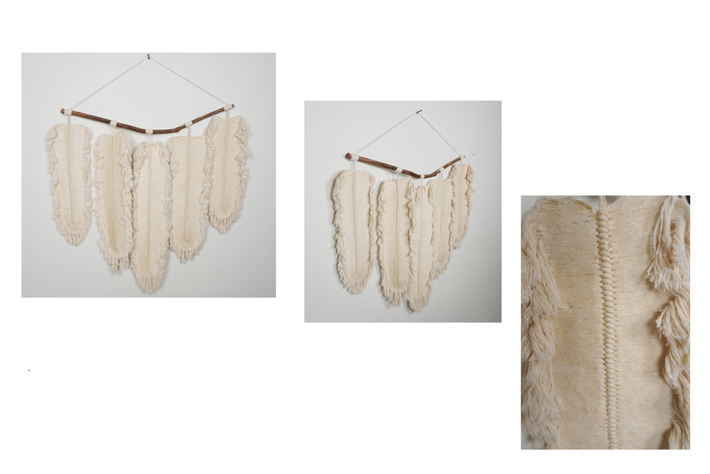 Панно на стену 13 макраме листья 80х90