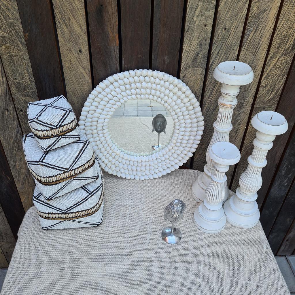 Зеркало 121 Ракушки белые 43см