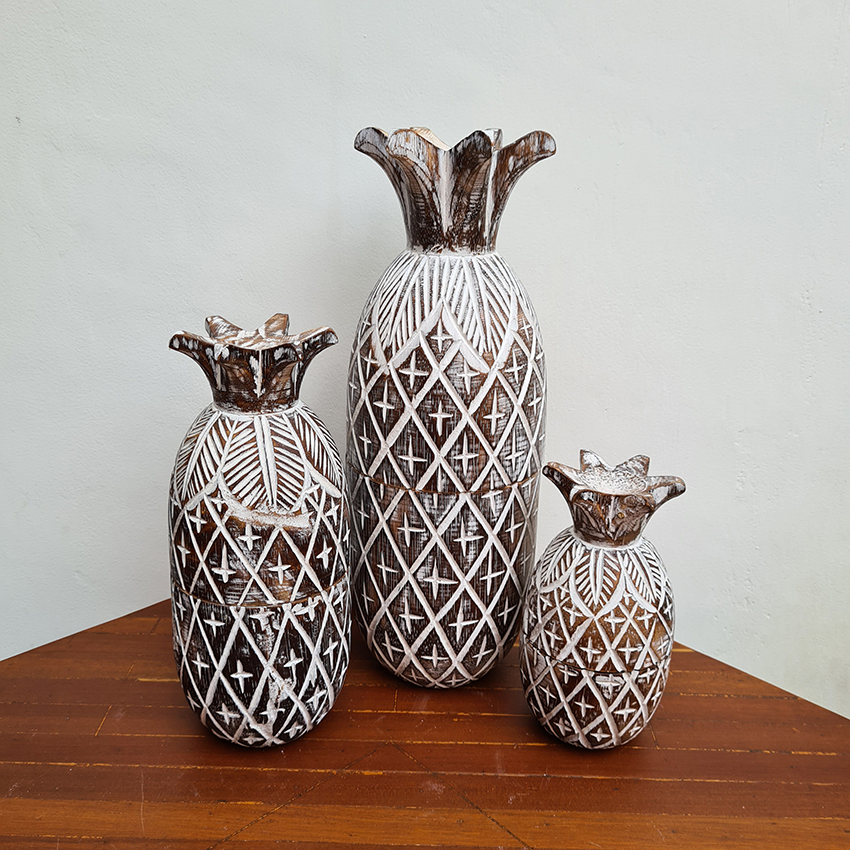 Шкатулка статуэтка Ананас темный 3шт