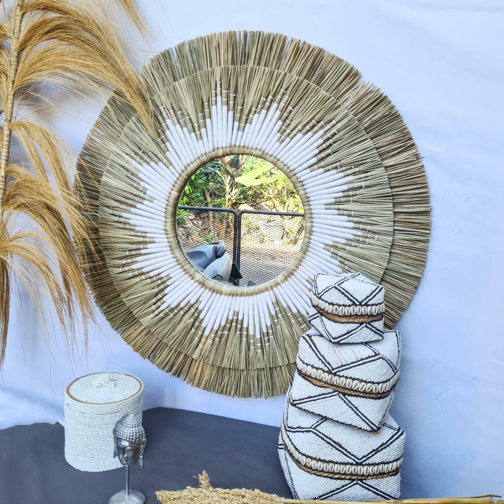 Зеркало мендонг 80см белая нить