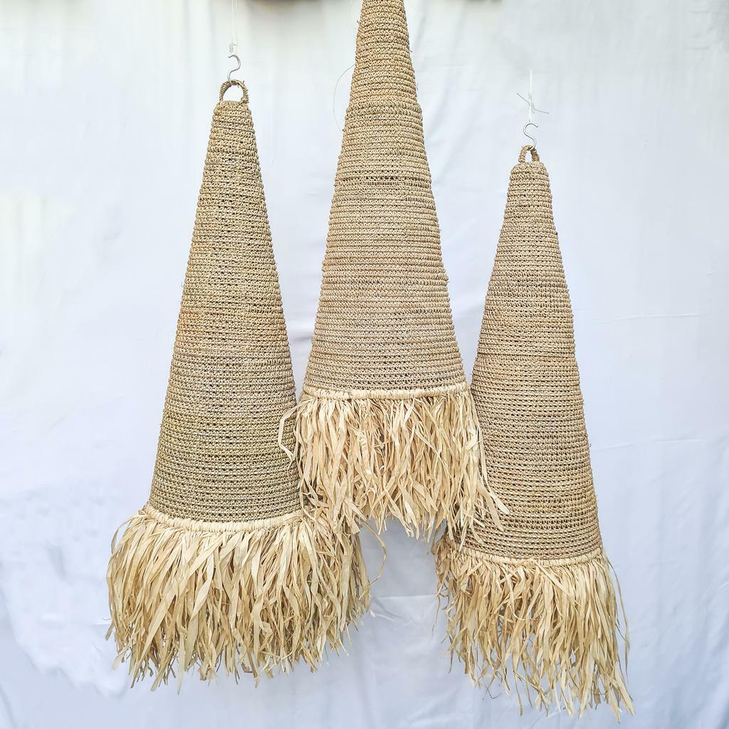 Абажур 30х80см Конус морские водоросли