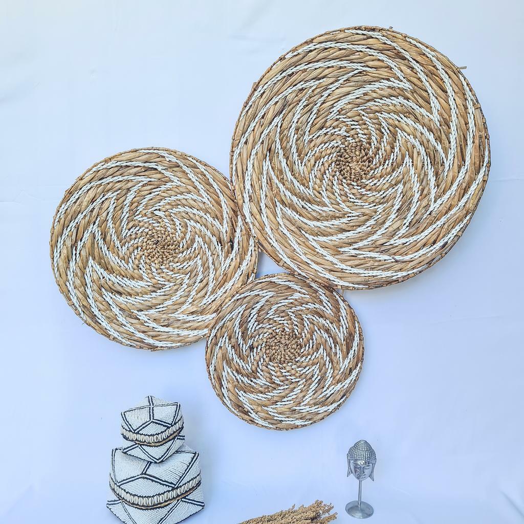 Тарелки плетеные 30 40 50см водный геоцинт