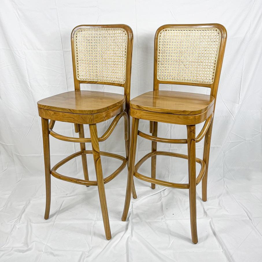 Стул барный классический + ротанг